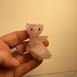 Carved Rose Quartz Baby Dragon, 2.75 Inch
