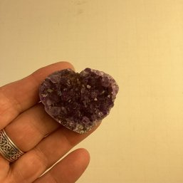 Natural Stone Amethyst Crystal Heart, 2 Inch
