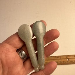 Natural Stone Green Aventurine Tiny Spoons (2)