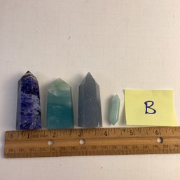 Natural Stone Point Assortment (4), LOT B, Sodalite, Angelite, Caribbean Calcite