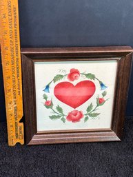 Lovely Small Theorem Painting, Velvet, Exc. Cond., 6 In