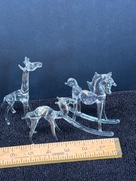 Vintage Glass Lamp Work Sculpted Animal Figurines (3)