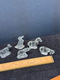 Grouping Of Solid Glass Animal Figurines