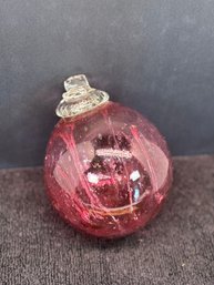 Vintage Large Cranberry Glass Witch Ball