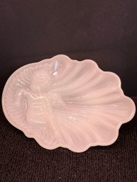 Vintage Delicate Milk Glass Cherub Dish, Raised Relief, Avon