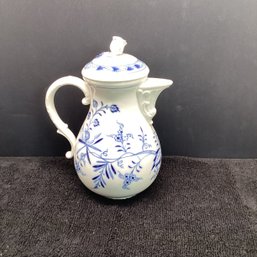 Fine Porcelain Blue And White Pitcher With Lid, Awesome