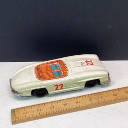 Vintage Tin Race Car, Large, 8 In, MK Toys, Mercedes Benz