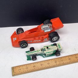 2 Vintage Toy Race Cars, Tonka (plastic), HESS