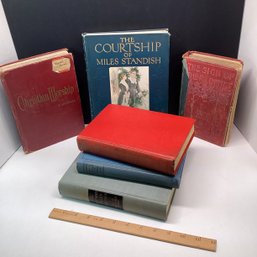 5 Books, The Man Who Killed Lincoln, Courtship Of Miles Standish, Christian, Etc.