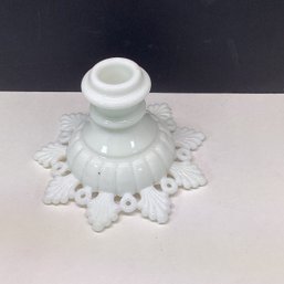 Vintage Milk Glass Candle Holder