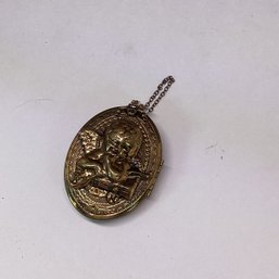 Large Vintage Costume Jewelry Cherub Locket