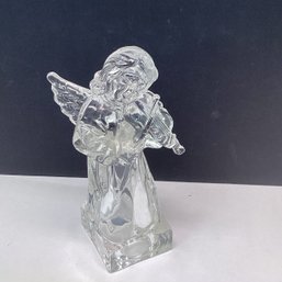 Heavy Mikasa Lead Crystal Angle With Violin Figurine, Solid, 7 In