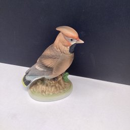 Vintage Lefton China Porcelain Bird Figurine, Cedar Waxwing