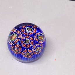 Small Mirano Millefiori Glass Paperweight