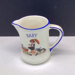 Vintage Czechoslovakia Porcelain Baby Pitcher, 3.5 In