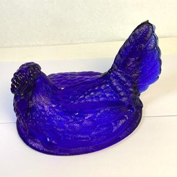 Vintage Westmoreland Large Cobalt Nesting Hen, Top Only