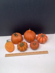 Vintage Pumpkin Candles Lot, Mixed Makers