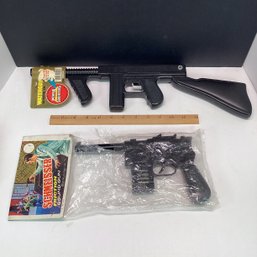 2 1970s Dime Store Plastic Squirt Guns, New Stock
