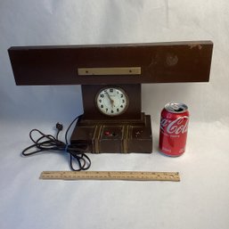Vintage Desk Lamp Clock Combo, Deco, Back Lit, Working