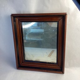 Antique Silver Coated Mirror In Antique Wood Frame, NO SHIPPING