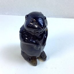 Hard To Find Pilgrim Glass Solid Brown Glass Beaver