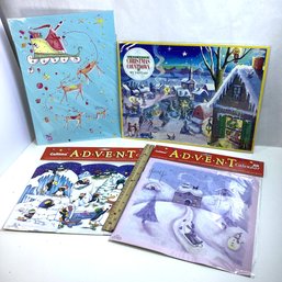 4 Vintage Advent Calendars, Mint In Packaging