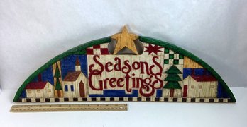 Very Large Jim Shore Heartwood Creek Seasons Greetings Plaque, 24 In. EXTRA FOR SHIP