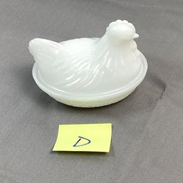Vintage Glass Nesting Hen, LOT D, Medium Hazel Atlas, 4.25 Inch