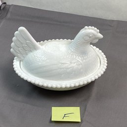 Vintage Glass Nesting Hen, LOT F, Large Imperial Indiana Glass, 7 Inch