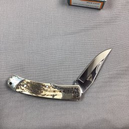 Vintage Folding Knife, LOT F, Brand New, GERBER 01052, Stag Lock Back