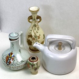 Vintage Pottery Lot Including White Bennington Pottery Teapot