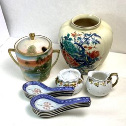 Vintage Asian Pottery Lot, Porcelain, Nippon, Etc.