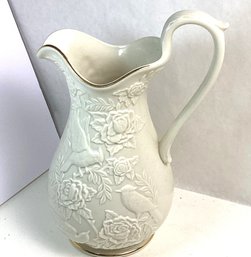 Vintage Lenox Porcelain Pitcher, The Songbird Garden Pitcher