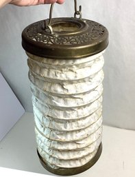 Antique Brass/fabric Collapsable Japanese Style Candle , Very Nice