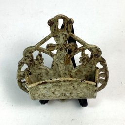 Antique Painted Cast Iron Match Safe, Wall Hanging
