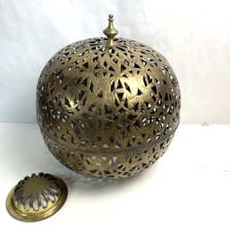 Antique Solid Brass Globe, Lamp Shade, 12 Inch