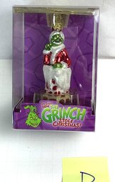 Christmas Ornament, MIB, LOT D, The Grinch, Blown Glass