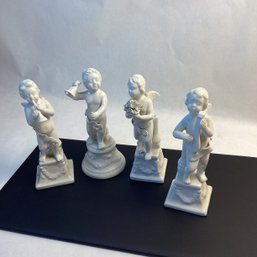 4 Italian Ceramic Angel/cherub Figurines, Good For Christmas