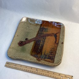 Vintage Studio Art Pottery Slab Centerpiece Plate