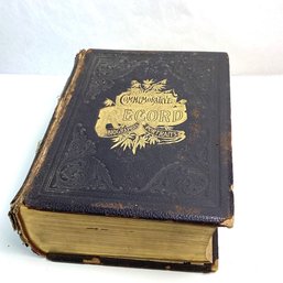 Large Antique Leather Bound Book, 1901, Commemorative Record Hartford County