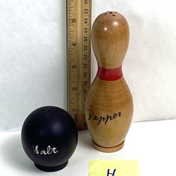 Vintage Salt & Pepper Shaker Sets, LOT H, Wood, Bowling
