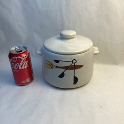 Mid Century Lidded Stoneware Crock, West Bend