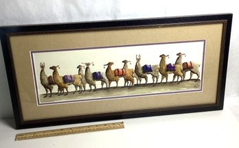 Original Watercolor From Peru, Alpaca, 20 In., NO SHIPPING
