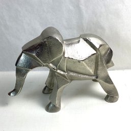 Vintage Cubist Sliver Metal Elephant