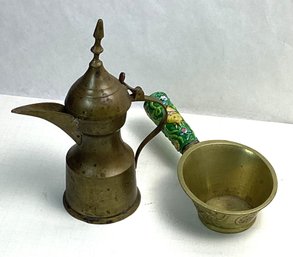 2 Vintage Brass Items, Ewer And Scoop