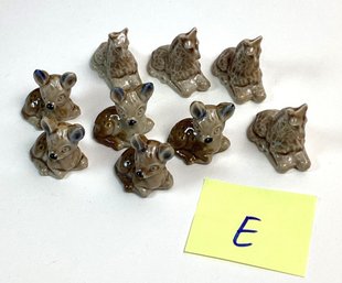 Vintage Porcelain Wade Whimsies, Red Rose Tea, LOT E, Fawns And Giraffes