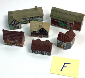 Vintage Porcelain Wade Whimsies, Red Rose Tea, LOT F, Whimsie On Why Buildings