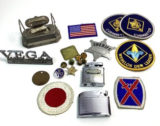 Vintage Smalls Lot, Unique Small Lantern, Lighters, Boy Scouts, Vega Car, Etc.