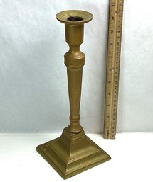 Very Heavy Solid Brass Single Candle Stick, 3.7 Pounds, 10 Inch