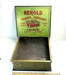 Large Antique Sardine Case Tin, Looks Like A Book, Store Display, Rare